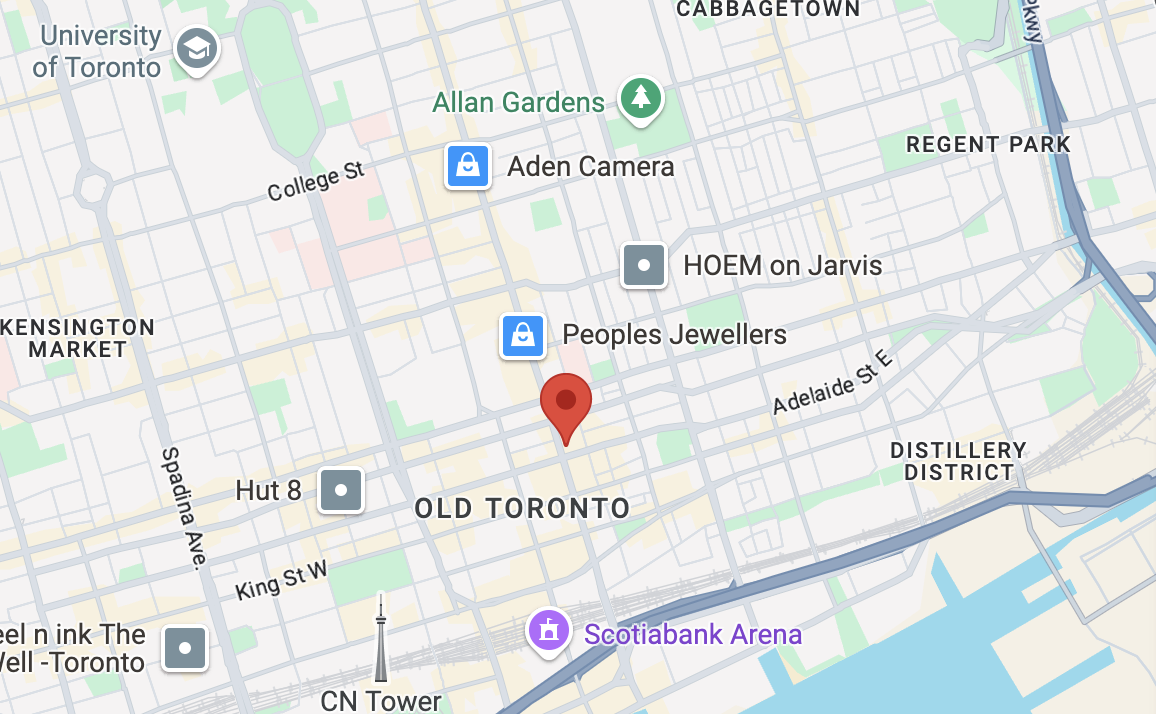 Map of Toronto location for Educalorenthia UX/UI courses